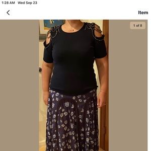 ELIE TAHARI 100% Merino Wool Top Size XL Black